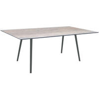GARTENTISCH Kunststoff Grau rechteckig  - Schwarz/Grau, Design, Kunststoff/Metall (180/100/75cm) - Stern