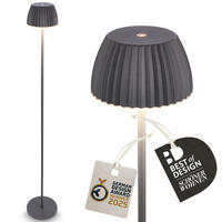 AKKU-STEHLEUCHTE 19/123,5 cm    - Schwarz, Basics, Kunststoff/Metall (19/123,5cm)