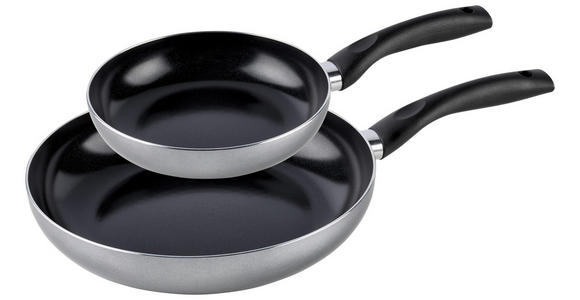 PFANNENSET Aluminium 2-teilig  - Silberfarben/Schwarz, Basics, Kunststoff/Metall (20+28cm) - Homeware Profession.