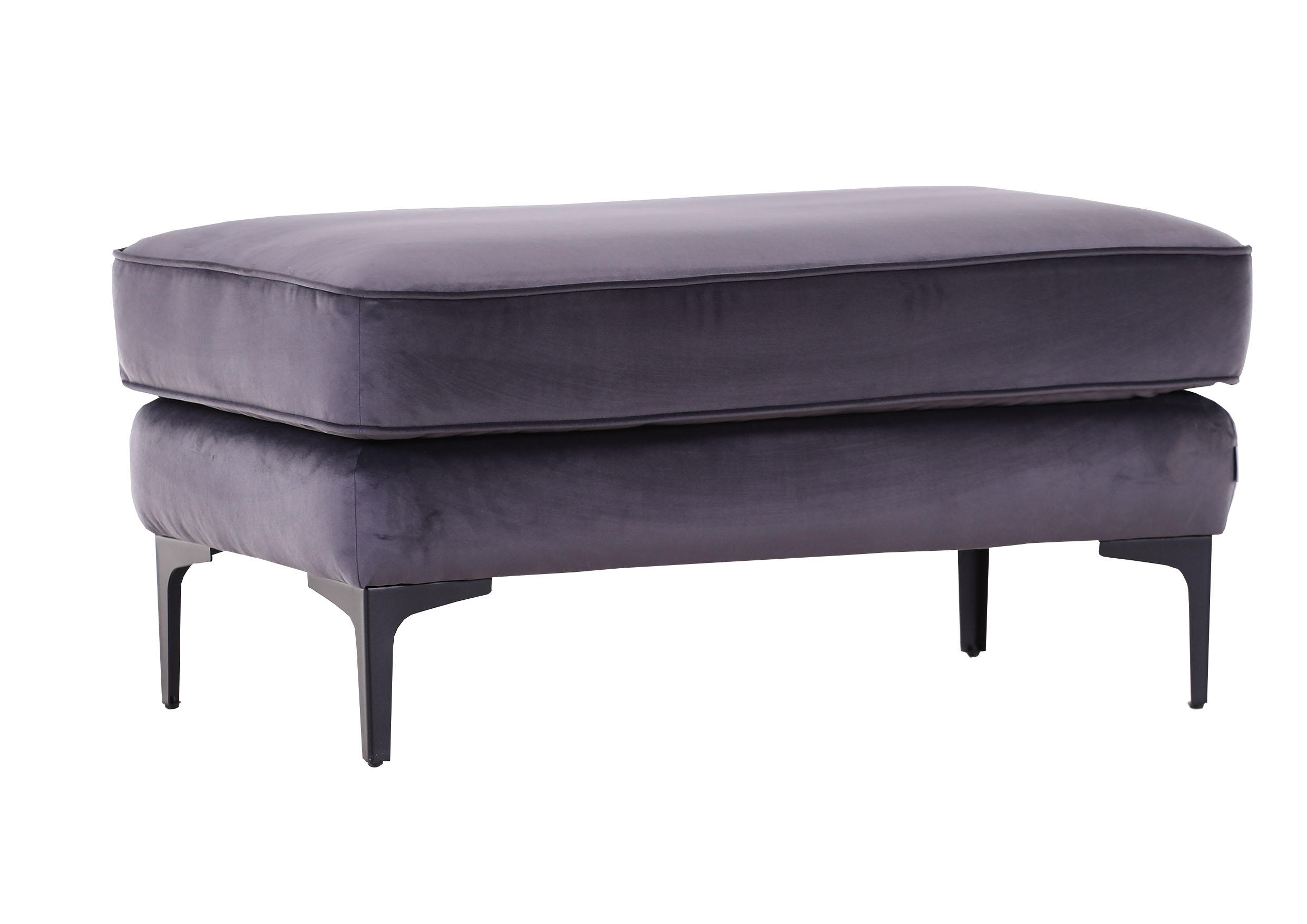 HOCKER in Textil Anthrazit  - Anthrazit/Schwarz, LIFESTYLE, Textil/Metall (103/48/58cm) - Landscape