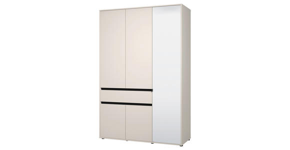 DREHTÜRENSCHRANK 5-türig Schwarz, Kaschmir  - Kaschmir/Schwarz, Basics, Glas/Holzwerkstoff (138/210.5/54cm) - Xora