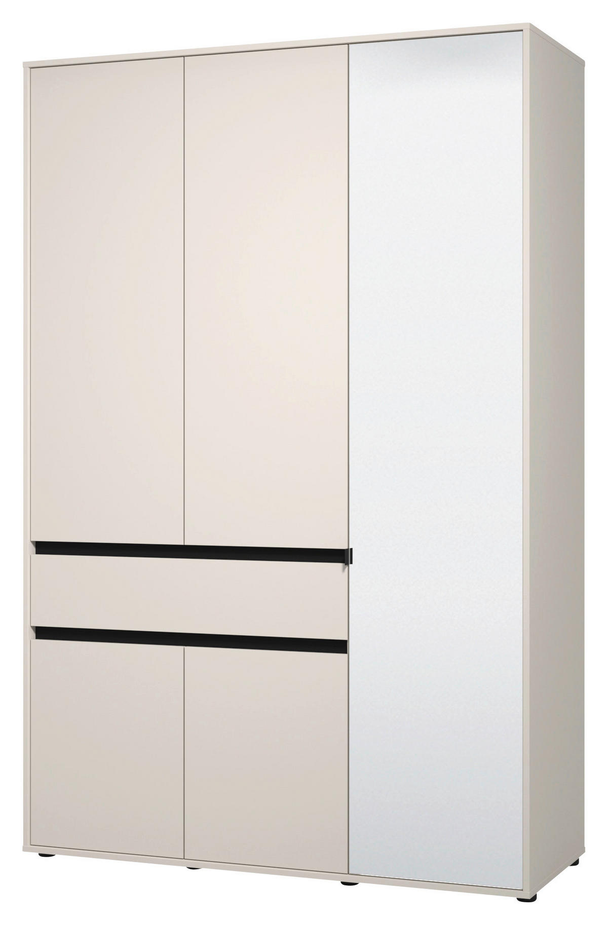 DREHTÜRENSCHRANK 5-türig Schwarz, Kaschmir  - Kaschmir/Schwarz, Basics, Glas/Holzwerkstoff (138/210.5/54cm) - Xora