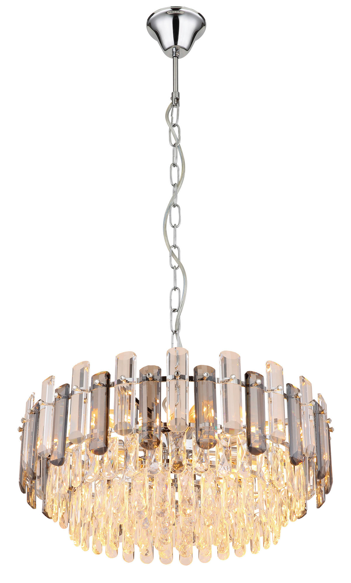 HÄNGLAMPA ORGINA 59/132 cm  - klar/kromfärg, Klassisk, metall/glas (59/132cm) - Globo