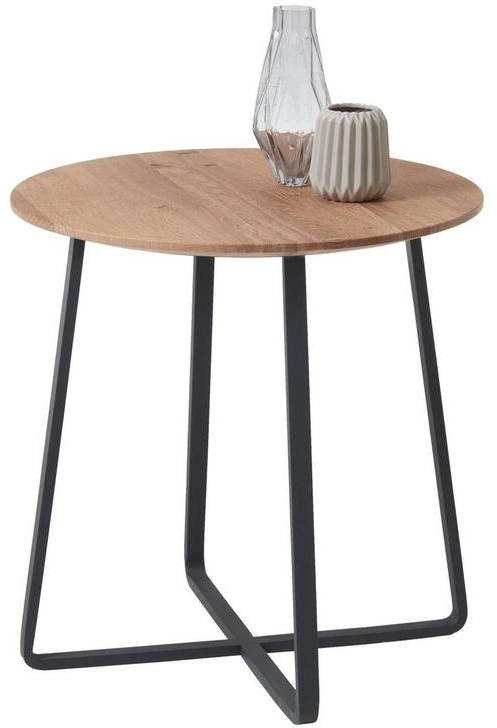 BEISTELLTISCH in Holz 45/45/47 cm  - Eichefarben/Anthrazit, Natur, Holz/Metall (45/45/47cm) - Schöner Wohnen