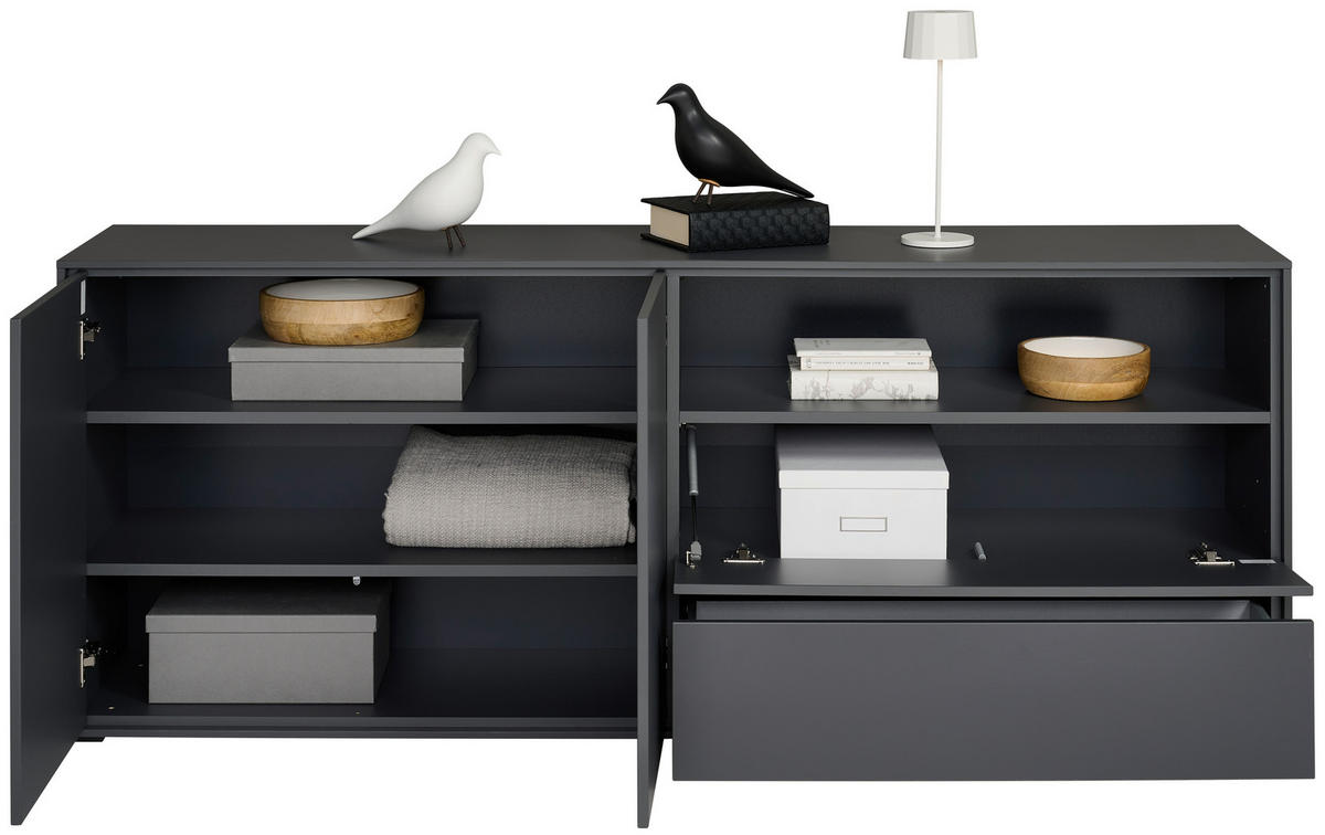 REGALELEMENT 179,1/72,6/40 cm Graphitfarben  179,1/72,6/40 cm  - Graphitfarben, Design, Holzwerkstoff (179,1/72,6/40cm) - home24