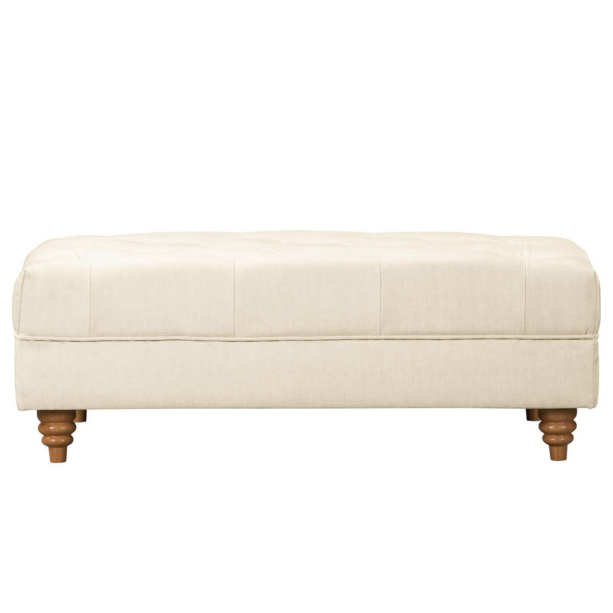 HOCKER in Textil Creme  - Creme/Braun, Design, Holz/Textil (96/35/62cm) - P & B