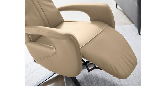 RELAXSESSEL in Leder Beige - Beige/Schwarz, Design, Leder/Metall (71/112/83cm) - Dieter Knoll