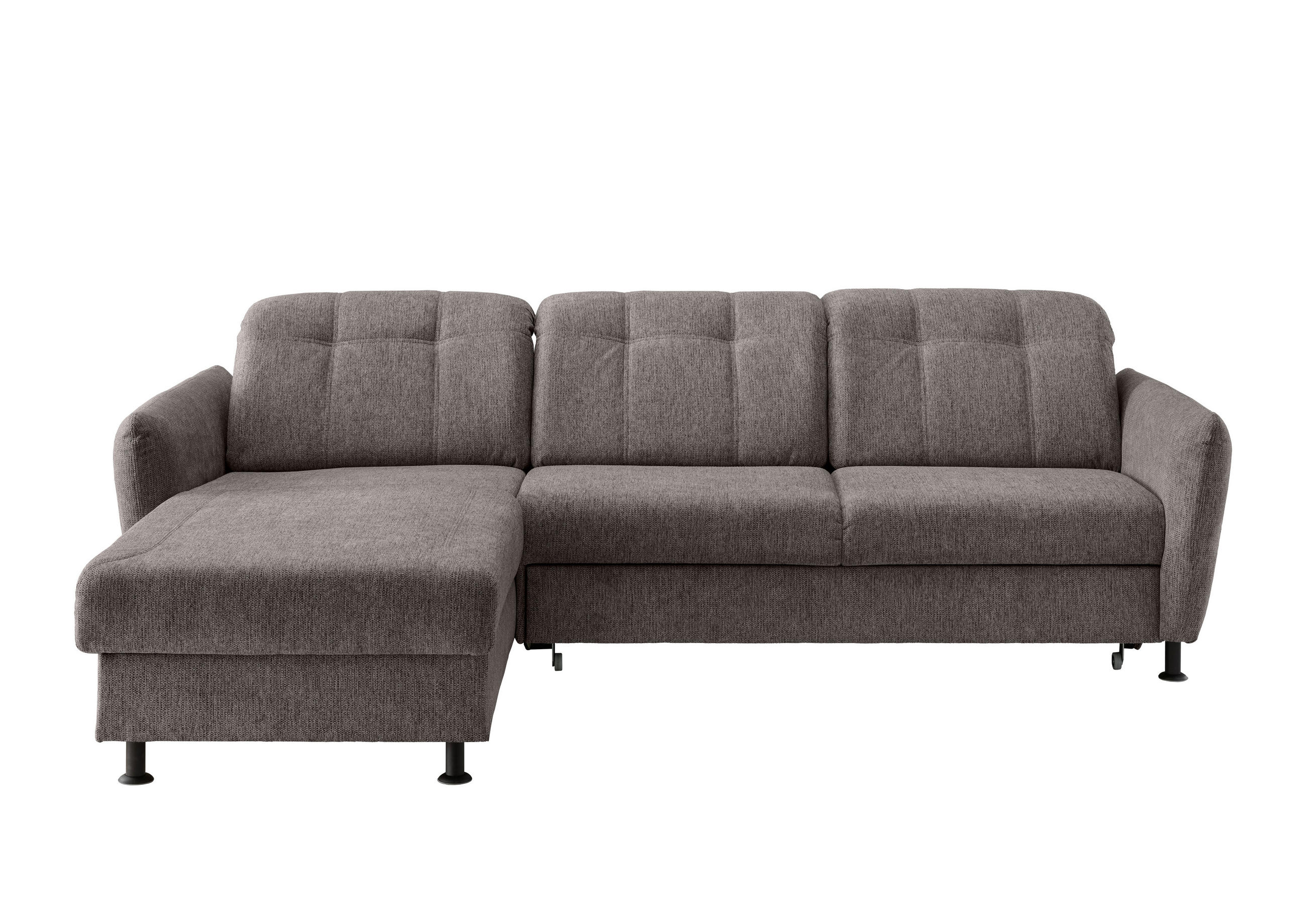ECKSOFA Graubraun Chenille  - Graubraun/Schwarz, MODERN, Textil/Metall (184/267cm) - Livetastic