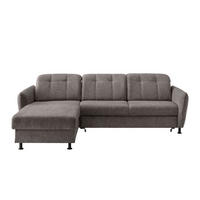 ECKSOFA Graubraun Chenille  - Graubraun/Schwarz, MODERN, Textil/Metall (184/267cm) - Livetastic