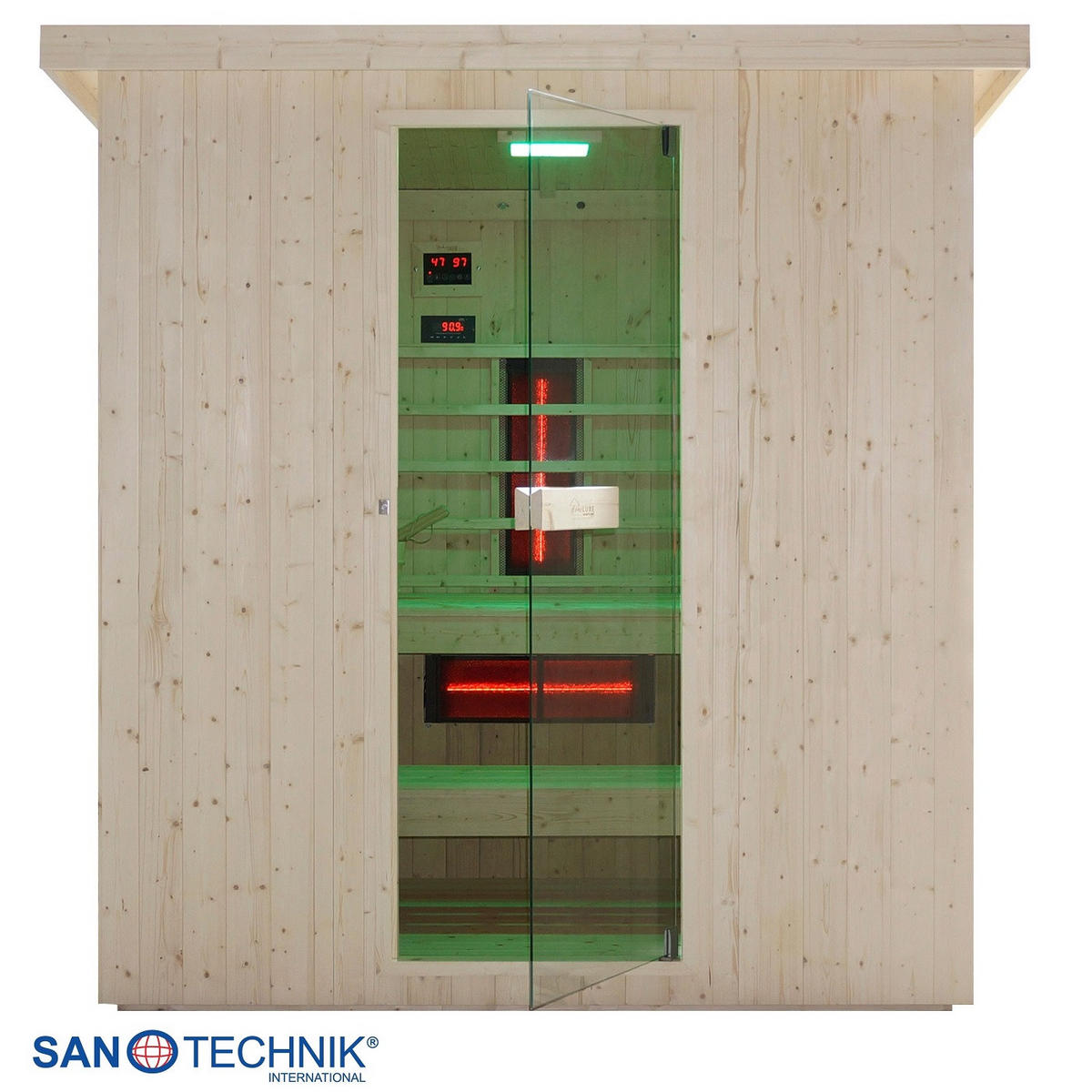 INFRAROTKABINE für 4-6 Personen Lahti  - Fichtefarben, KONVENTIONELL, Holz (198/181,5/202,2cm) - Sanotechnik