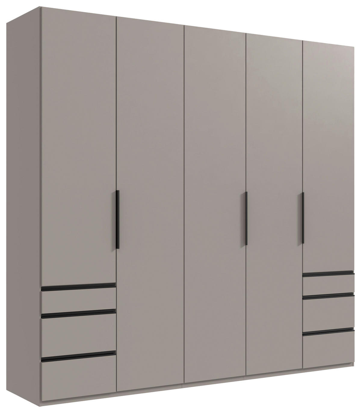 DREHTÜRENSCHRANK in Sahara  - Schwarz/Sahara, Konventionell, Holzwerkstoff/Metall (250/236/58cm) - Hom`in