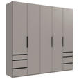 DREHTÜRENSCHRANK in Sahara - Schwarz/Sahara, KONVENTIONELL, Holzwerkstoff/Metall (250/236/58cm) - Hom`in