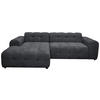 ECKSOFA RUNO Dunkelgrau Bouclé  - Dunkelgrau/Schwarz, Design, Kunststoff/Textil (175/270cm) - MID.YOU