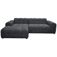ECKSOFA RUNO Dunkelgrau Bouclé  - Dunkelgrau/Schwarz, Design, Kunststoff/Textil (175/270cm) - MID.YOU