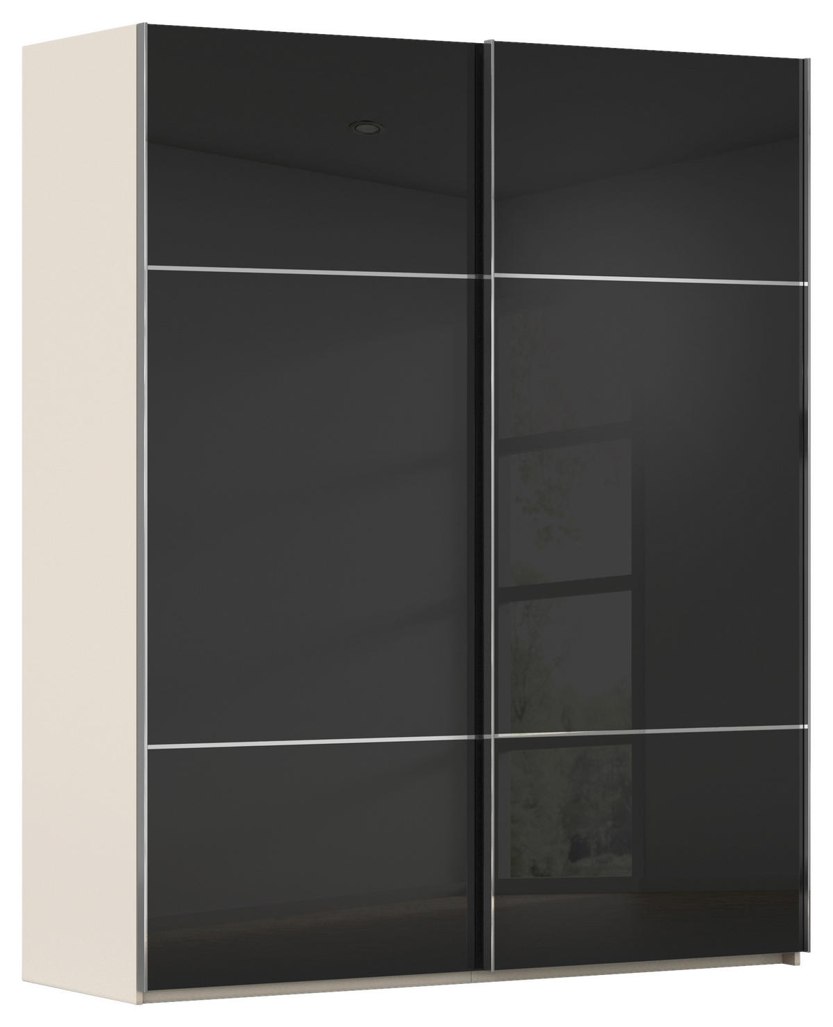 SCHWEBETÜRENSCHRANK in Schwarz, Champagner  - Chromfarben/Champagner, Konventionell, Glas/Holzwerkstoff (181/223/67cm) - Novel