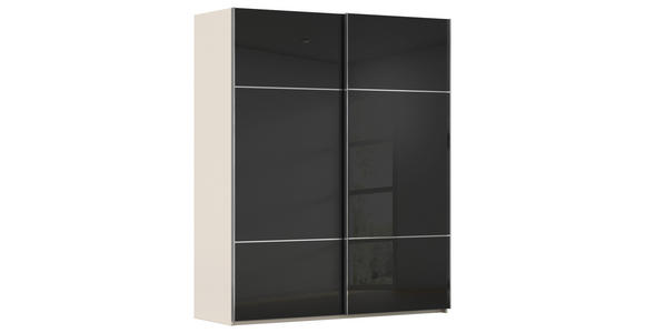 SCHWEBETÜRENSCHRANK in Schwarz, Champagner - Chromfarben/Champagner, KONVENTIONELL, Glas/Holzwerkstoff (201/223/67cm) - Novel