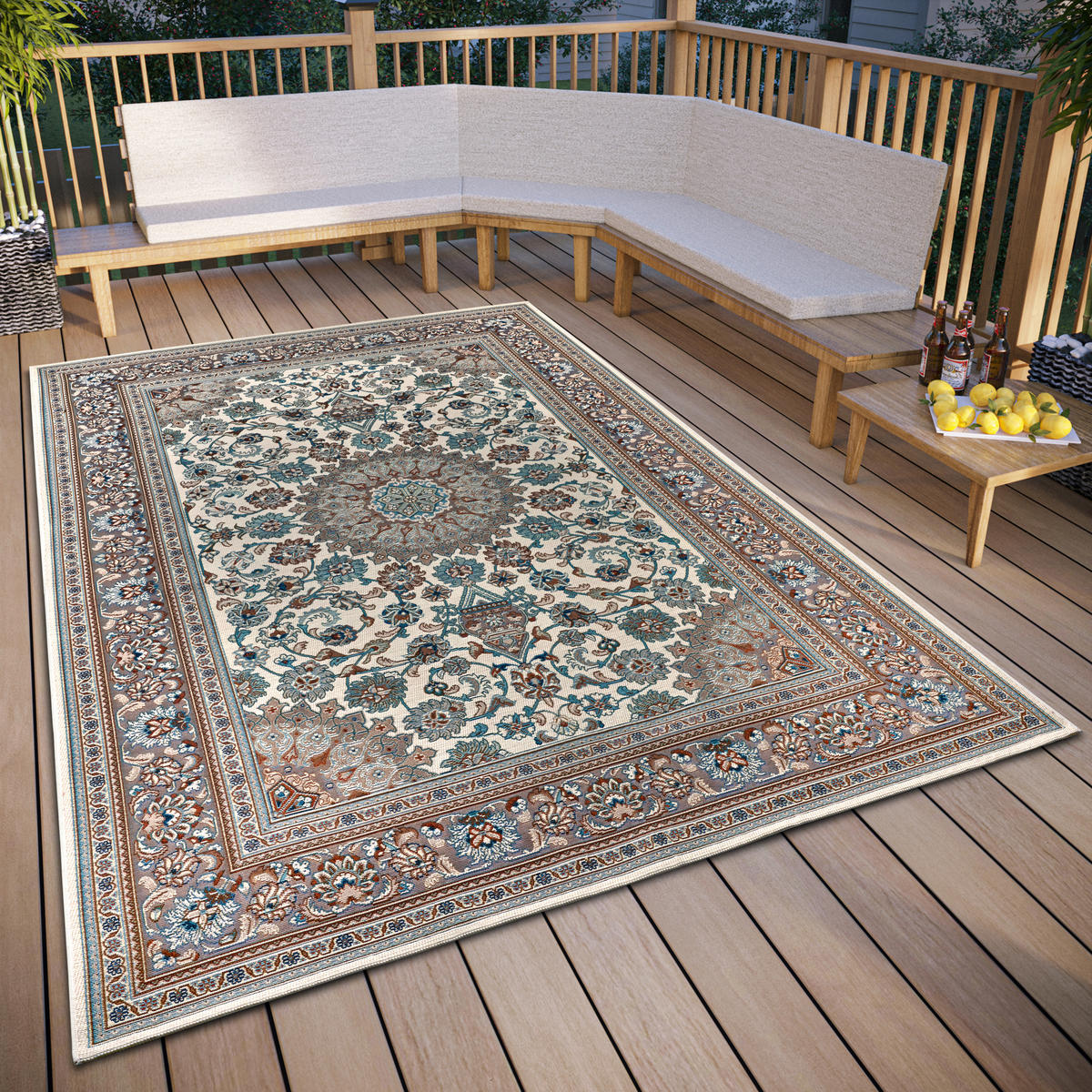OUTDOORTEPPICH 160/235 cm Flair Beige, Creme  - Beige/Creme, Design, Kunststoff (160/235cm) - Hanse Home