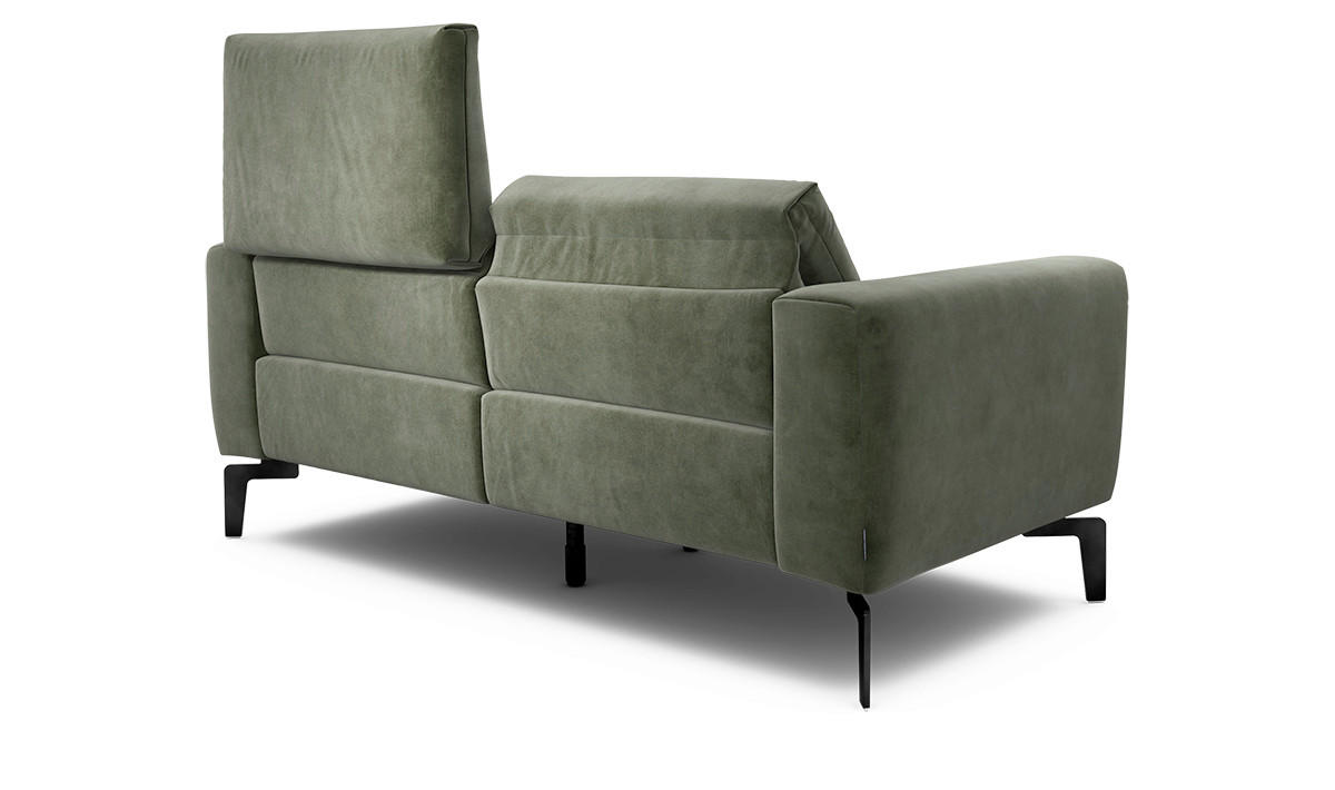 2-SITZER-SOFA in Samt Waldgrün  - Waldgrün/Schwarz, Design, Textil/Metall (180/86/86-94cm) - SENSOO