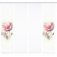 FLÄCHENVORHANG  4 Stück  blickdicht  240/245 cm   - Rosa/Weiß, Natur, Textil (240/245cm)