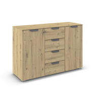 KOMMODE  in 120/81/42 cm  - Dunkelgrau/Eiche Artisan, Design, Holzwerkstoff/Metall (120/81/42cm) - Carryhome