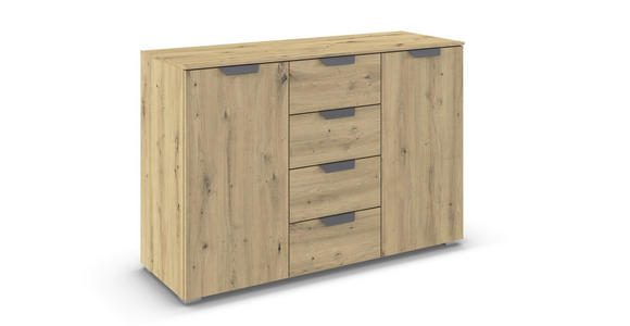 KOMMODE  in 120/81/42 cm  - Dunkelgrau/Eiche Artisan, Design, Holzwerkstoff/Metall (120/81/42cm) - Carryhome