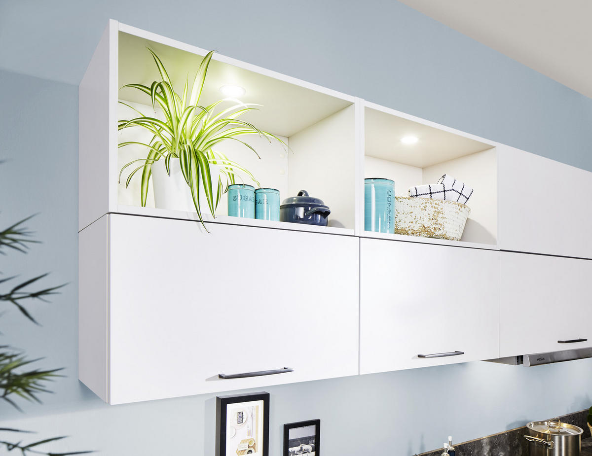 EINBAUKÜCHE UNO  - Weiß, Design, Holzwerkstoff - Moderano