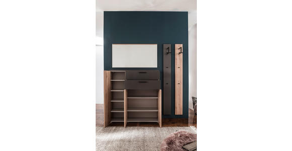 GARDEROBE 4-teilig in 180/200/38 cm - Eichefarben/Braun, KONVENTIONELL, Holzwerkstoff (180/200/38cm) - Moderano