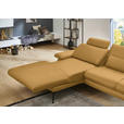 ECKSOFA Beldomo Premium in Echtleder Gelb  180/310 cm  - Gelb/Schwarz, Design, Leder/Metall (180/310cm) - Dieter Knoll