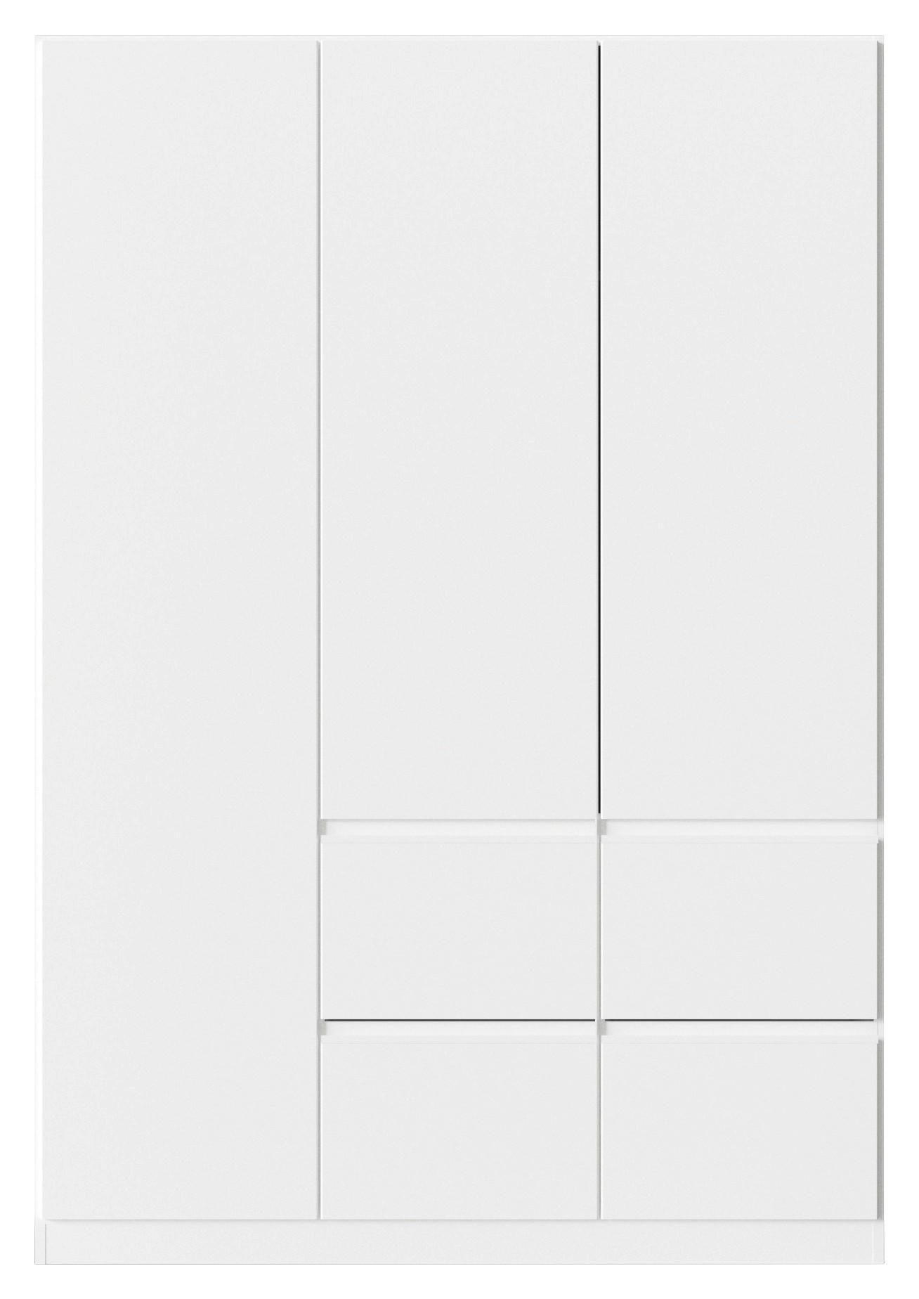 KLEIDERSCHRANK in Weiss  - Weiss, Trend, Holzwerkstoff/Kunststoff (136/197/54cm) - Xora