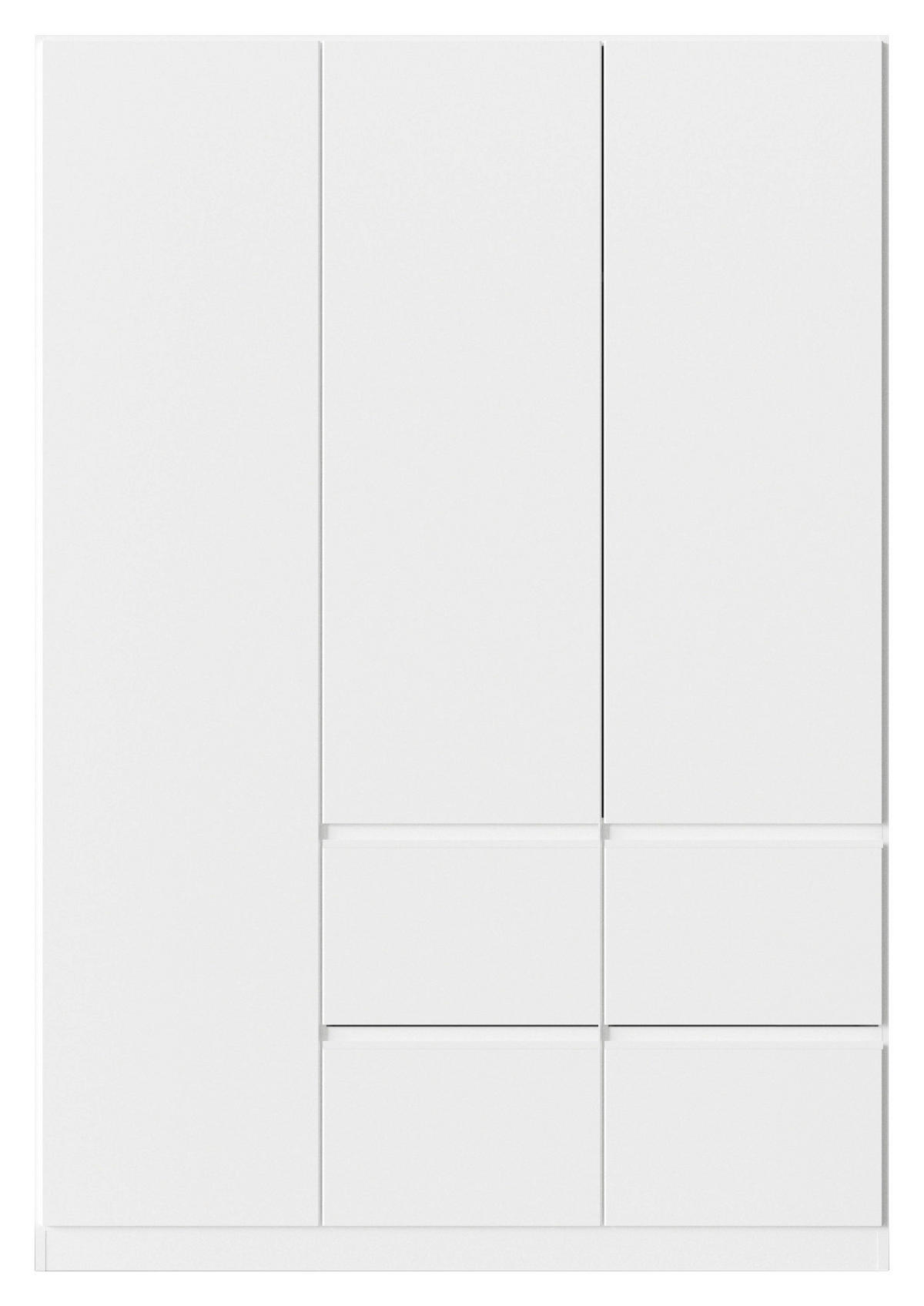 OMARA ZA OBLAČILA, bela  - bela, Trend, umetna masa/leseni material (136/197/54cm) - Xora