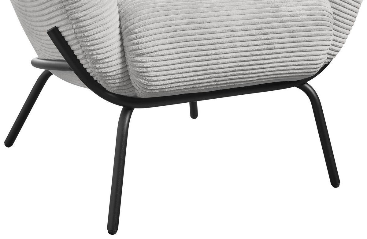 COCKTAILSESSEL Cord Grau  - Grau, Design, Textil (79/71/74cm) - Lomoco