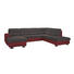 WOHNLANDSCHAFT Lederlook, Webstoff - Rot/Schwarz, KONVENTIONELL, Holz/Textil (166/311/234cm) - Beldomo System