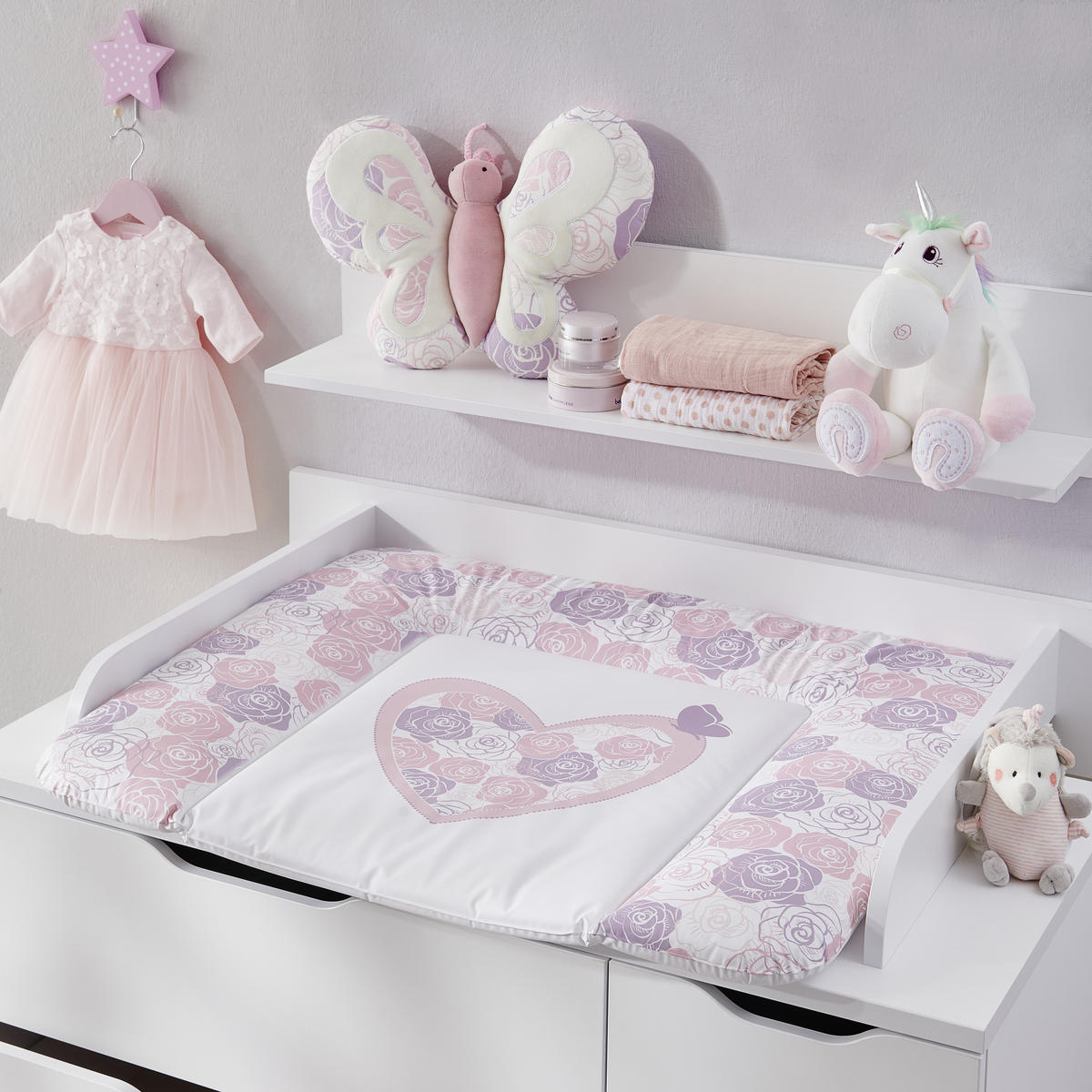 STENSKI REGAL bela  - bela, Trend, leseni material/les (94,7/20,00/19,6cm) - My Baby Lou