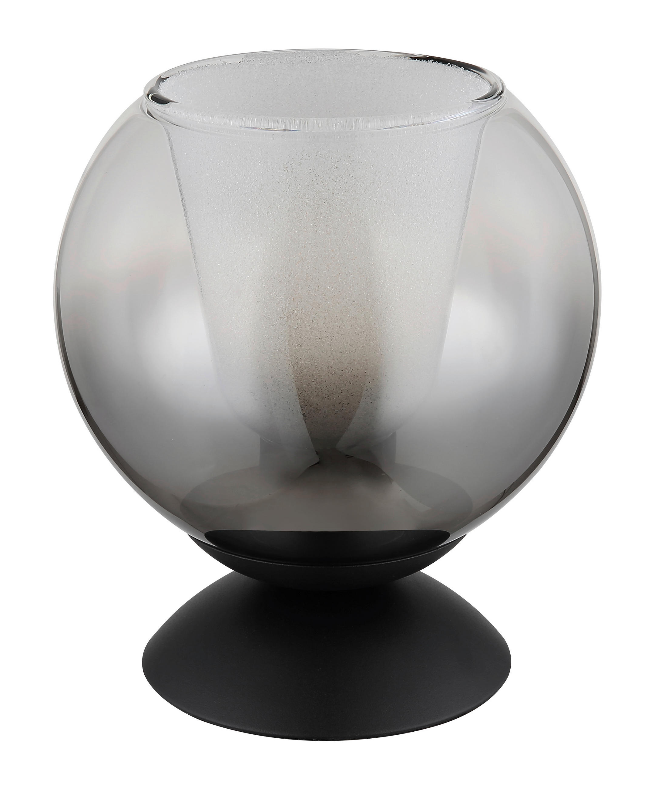 TISCHLEUCHTE - Klar/Schwarz, Basics, Glas/Textil (15/20.5cm) - Globo