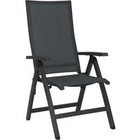 GARTENKLAPPSESSEL Aluminium Anthrazit, Grau, Schwarz  - Anthrazit/Schwarz, Design, Textil/Metall (60/113/75cm) - Stern