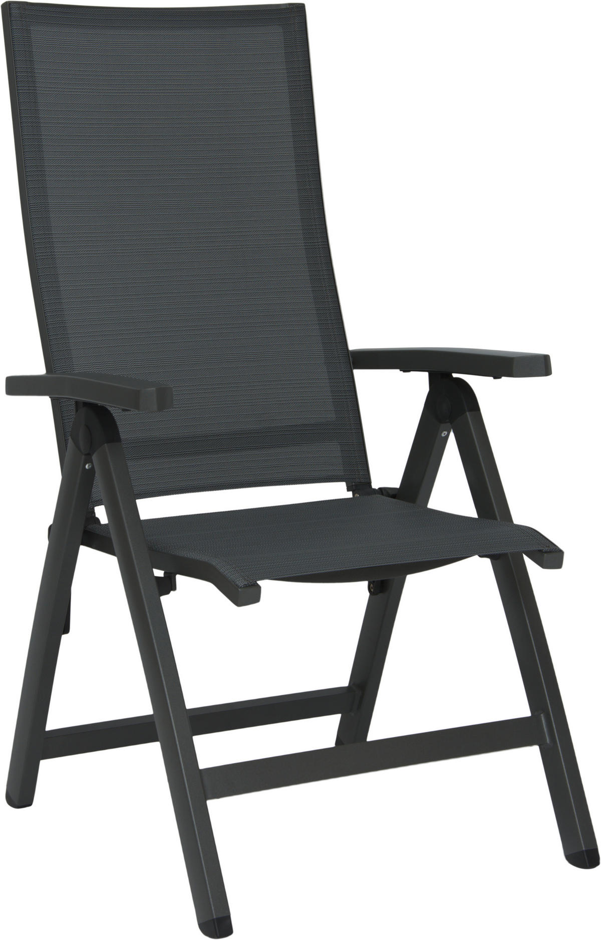 GARTENKLAPPSESSEL Aluminium Anthrazit, Grau, Schwarz  - Anthrazit/Schwarz, Design, Textil/Metall (60/113/75cm) - Stern