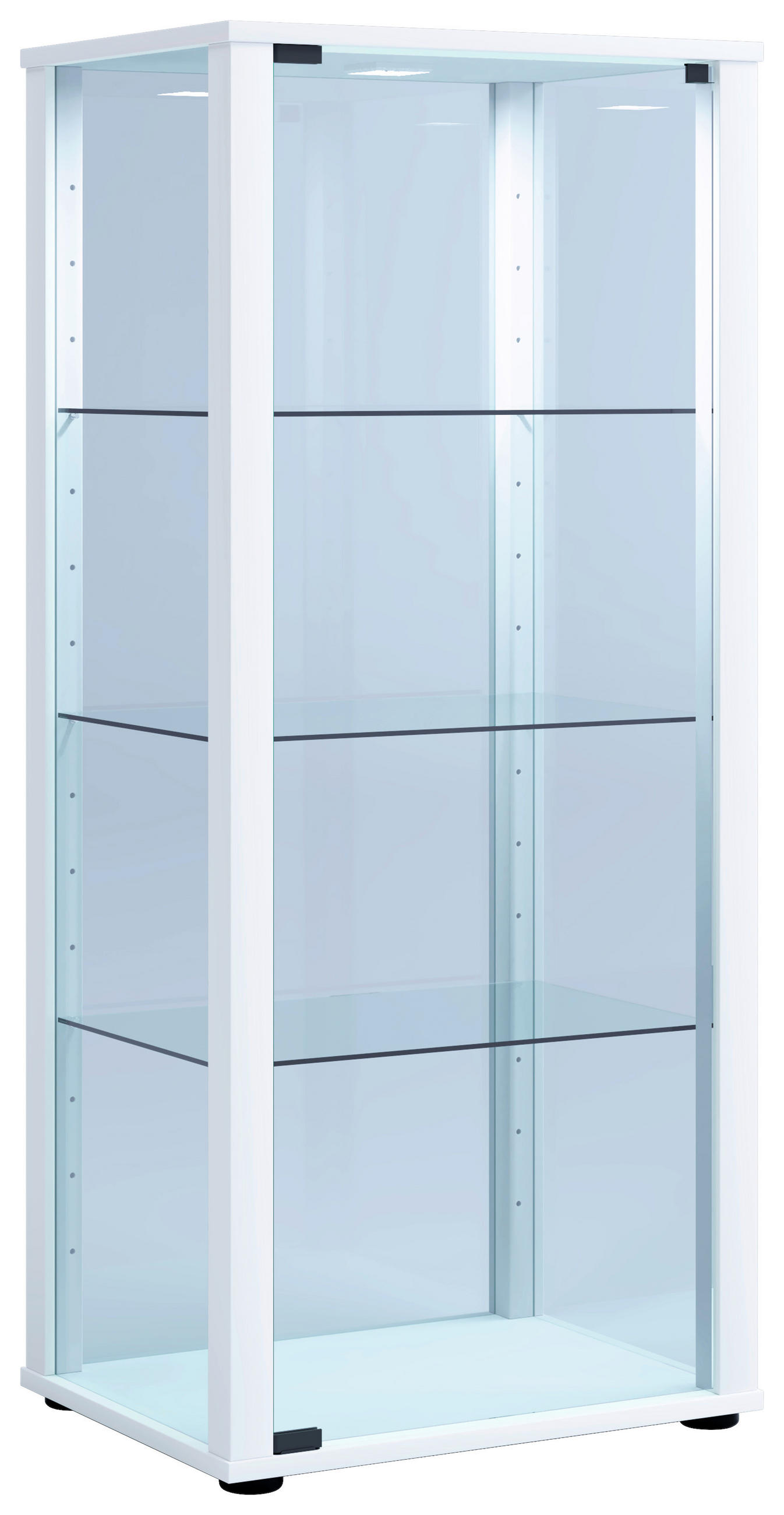 VITRINE in Weiss - Weiss/Schwarz, Modern, Glas/Holzwerkstoff (50/114,5/38cm) - MID.YOU