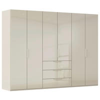 DREHTÜRENSCHRANK 301/223/61 cm,  in Champagner, 6-türig  - Champagner, Basics, Glas/Holzwerkstoff (301/223/61cm) - Novel