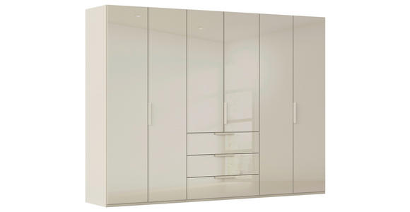 DREHTÜRENSCHRANK 301/223/61 cm,  in Champagner, 6-türig  - Champagner, Basics, Glas/Holzwerkstoff (301/223/61cm) - Novel