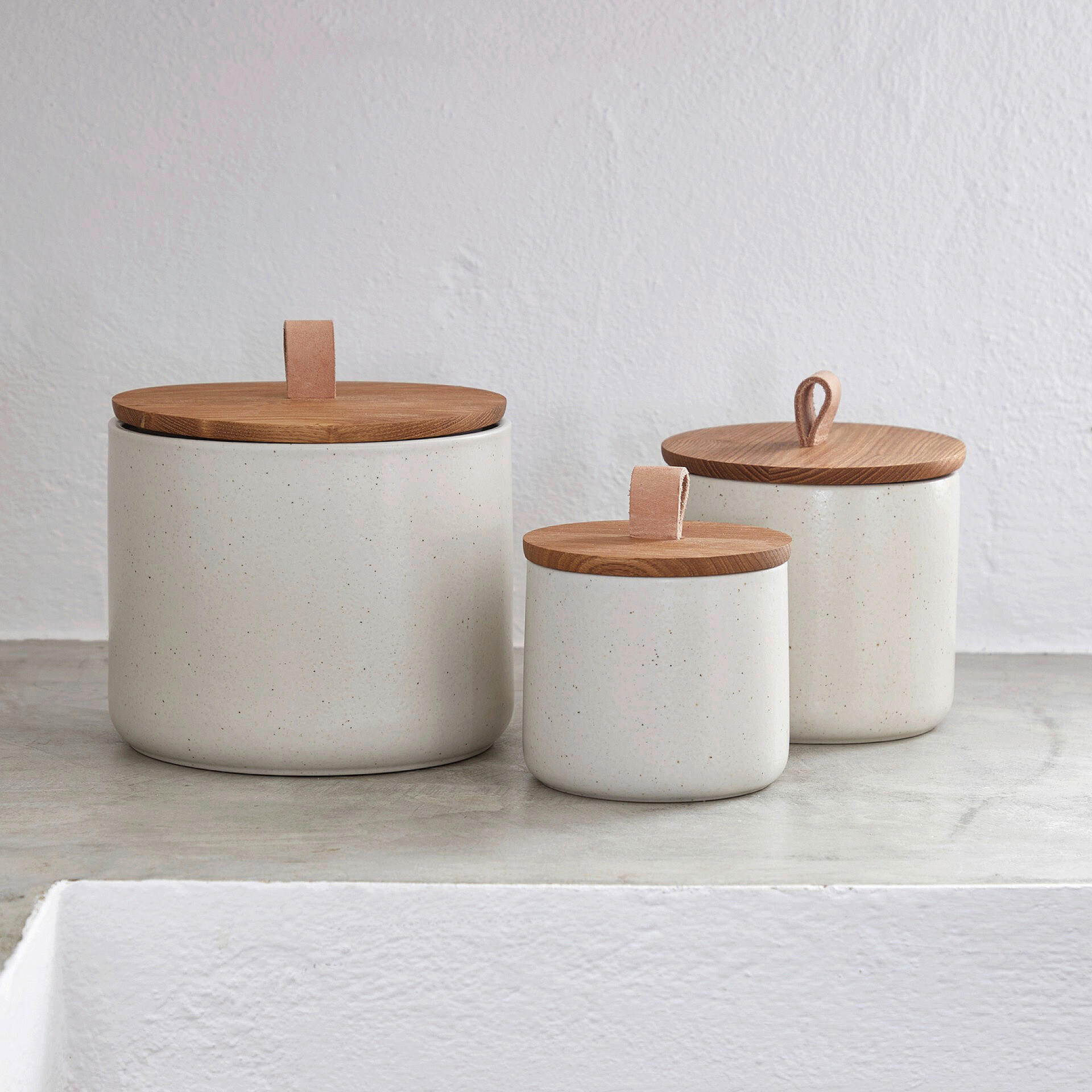 VORRATSDOSE PACIFICA 0.7 L  - Eichefarben/Creme, Basics, Keramik/Holz (12/12cm) - Costa Nova