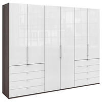 FALTTÜRENSCHRANK  in Weiß, Trüffeleichefarben  - Chromfarben/Trüffeleichefarben, KONVENTIONELL, Glas/Holzwerkstoff (300/236/58cm) - Venda