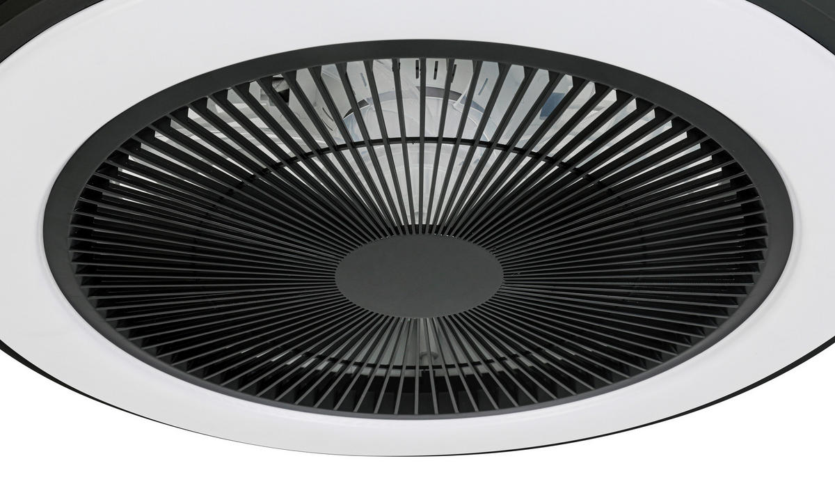 DECKENVENTILATOR - Schwarz/Weiß, Trend, Kunststoff/Metall (58/14,5cm) - Mican