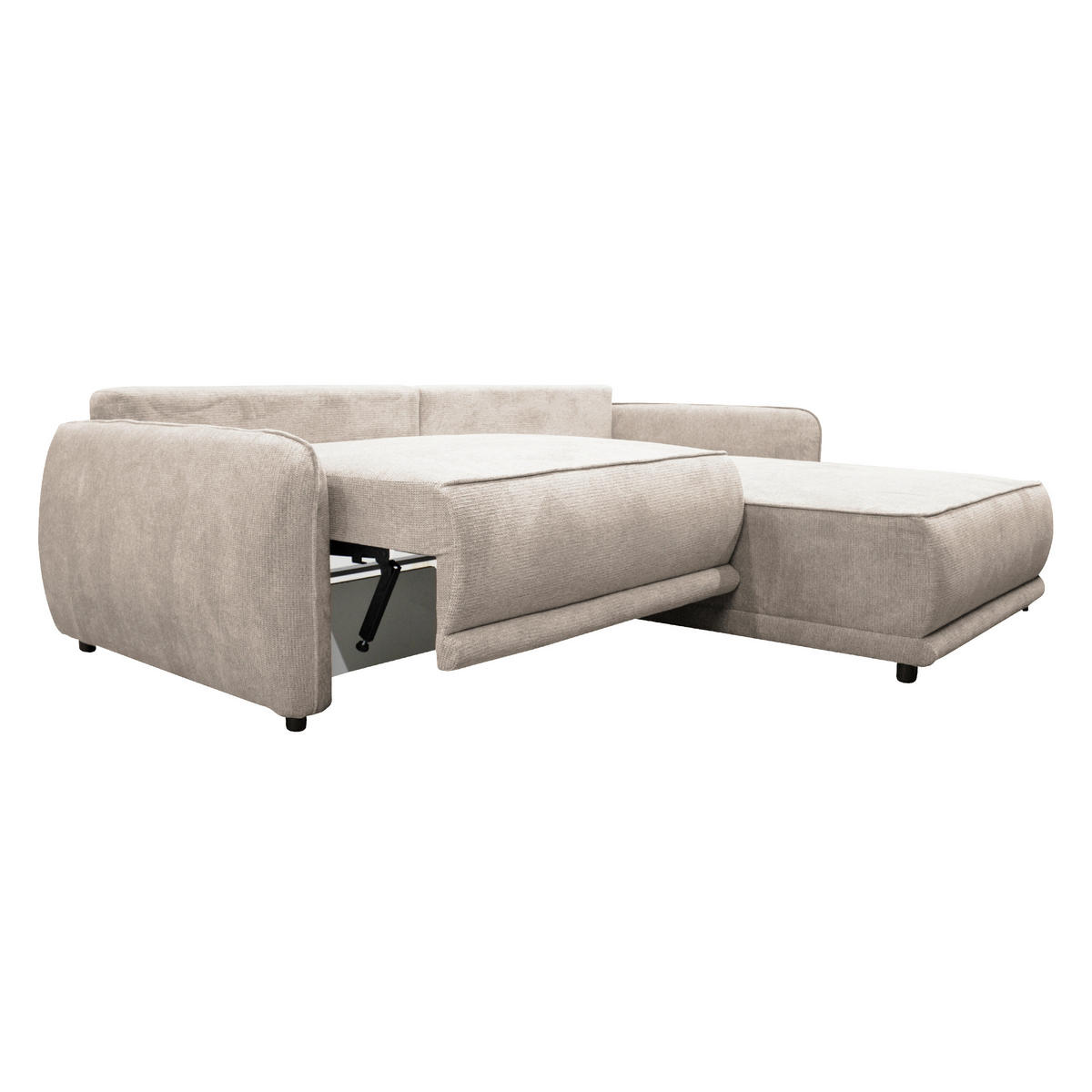 ECKSOFA FRESH Beige Struktur  - Beige/Schwarz, Design, Kunststoff/Textil (264/195cm) - MID.YOU