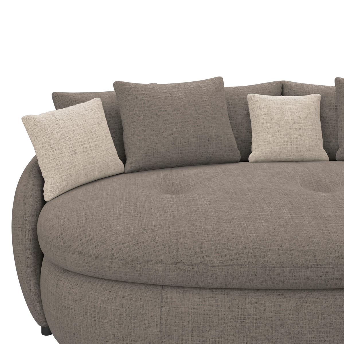 MEGASOFA Chenille Braun  - Schwarz/Braun, Trend, Kunststoff/Textil (238/80/140cm) - MID.YOU