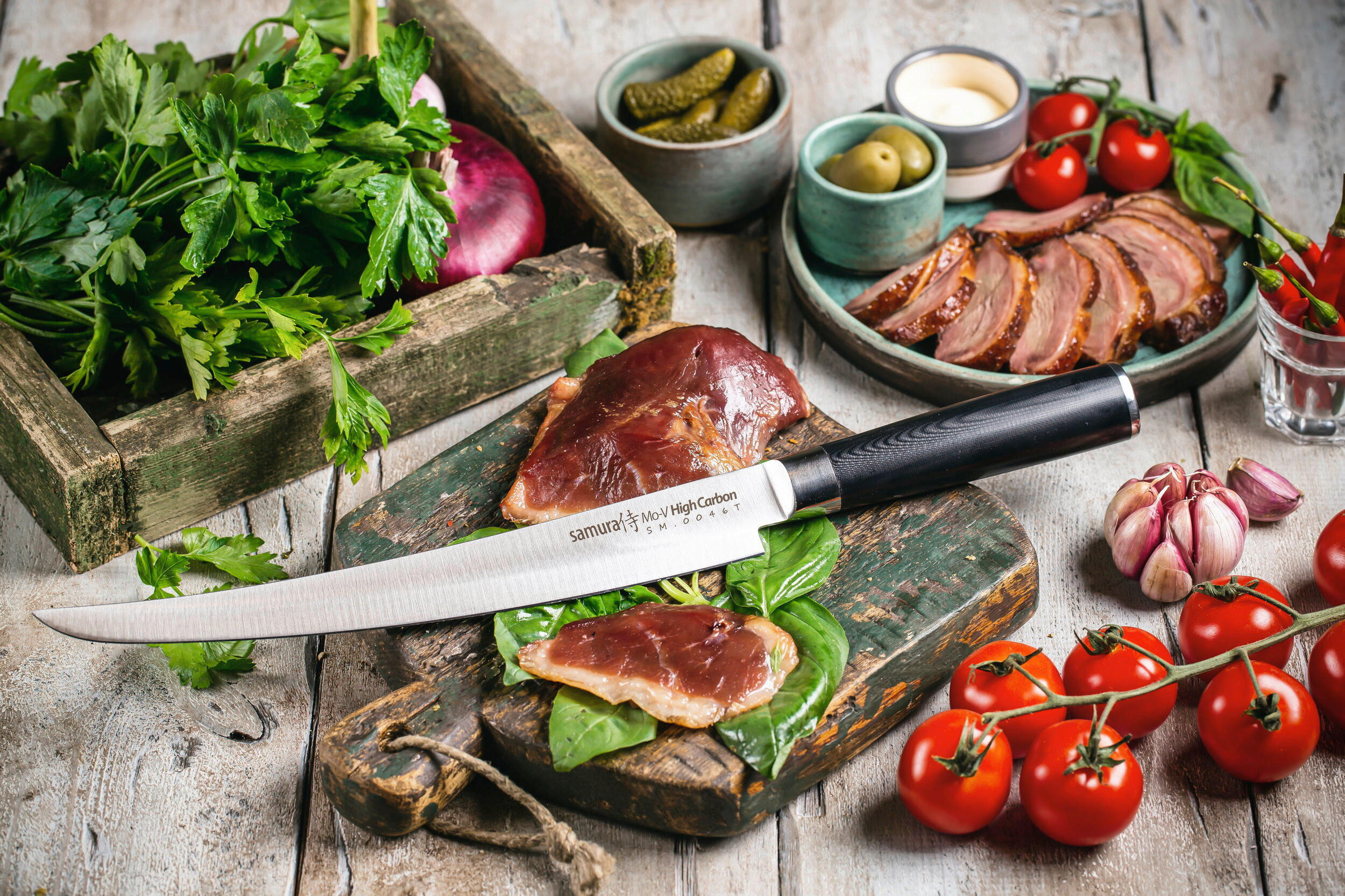 KUHARSKI NOŽ  Mo-V Tanto  36,8/3,7/2,4 cm          nerjaveče jeklo - Basics, kovina/umetna masa (36,8/3,7/2,4cm) - Samura