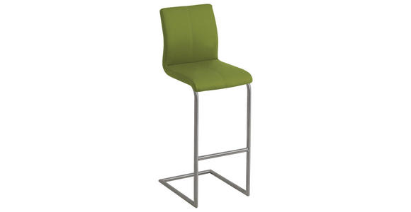 BARHOCKER in Metall, Textil Edelstahlfarben, Limette - Edelstahlfarben/Limette, Design, Textil/Metall (39/112/45cm) - Dieter Knoll