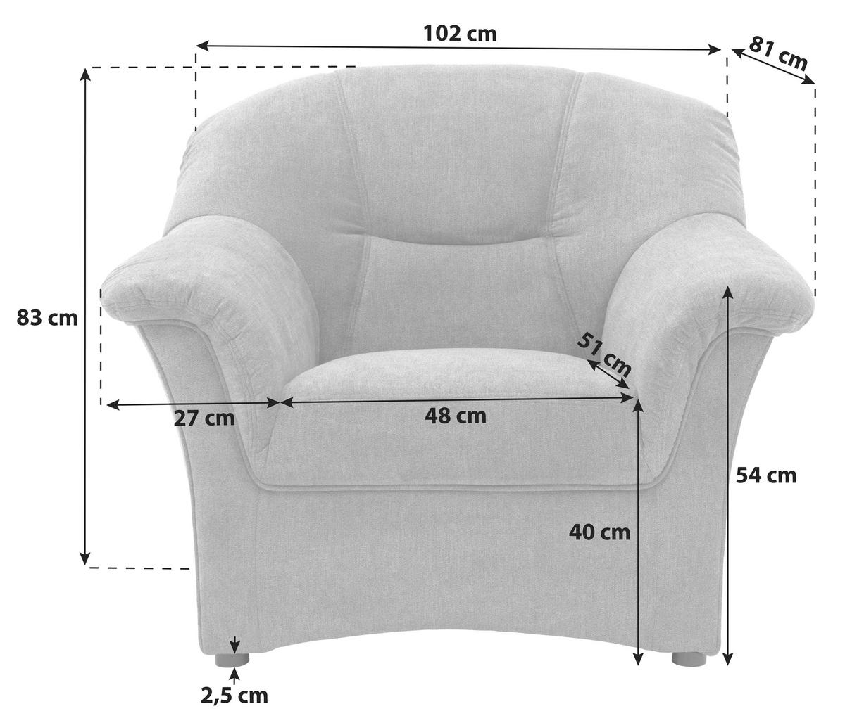 SESSEL Mikrofaser Dunkelgrau    - Dunkelgrau/Schwarz, KONVENTIONELL, Kunststoff/Textil (102/83/81cm) - MID.YOU
