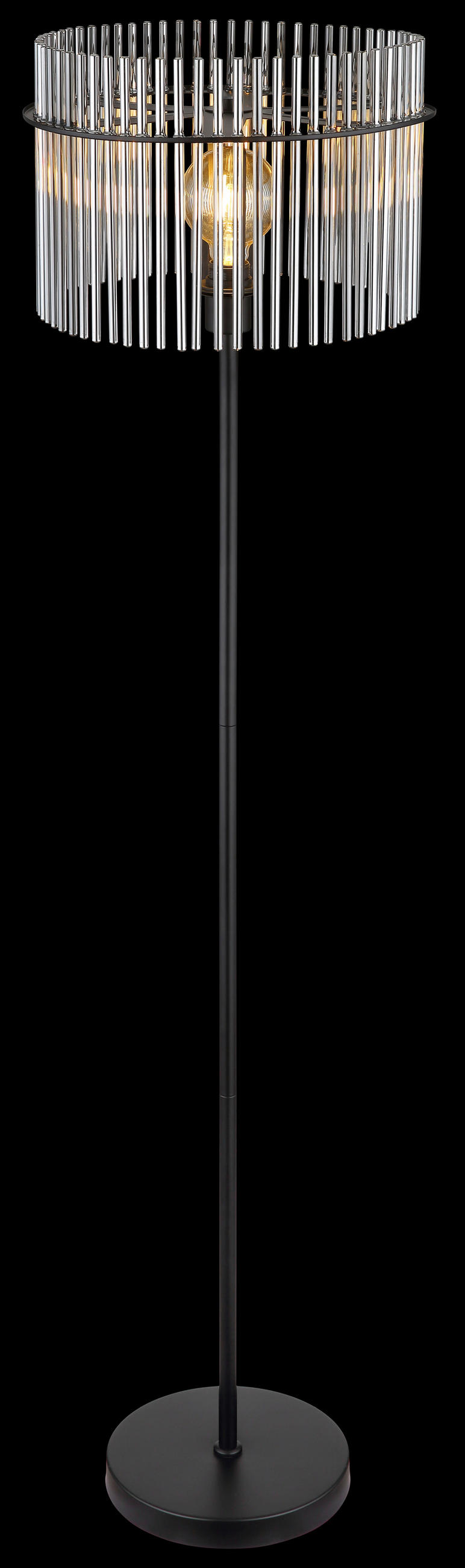 STEHLEUCHTE - Schwarz, Konventionell, Glas/Metall (38/152cm) - Globo