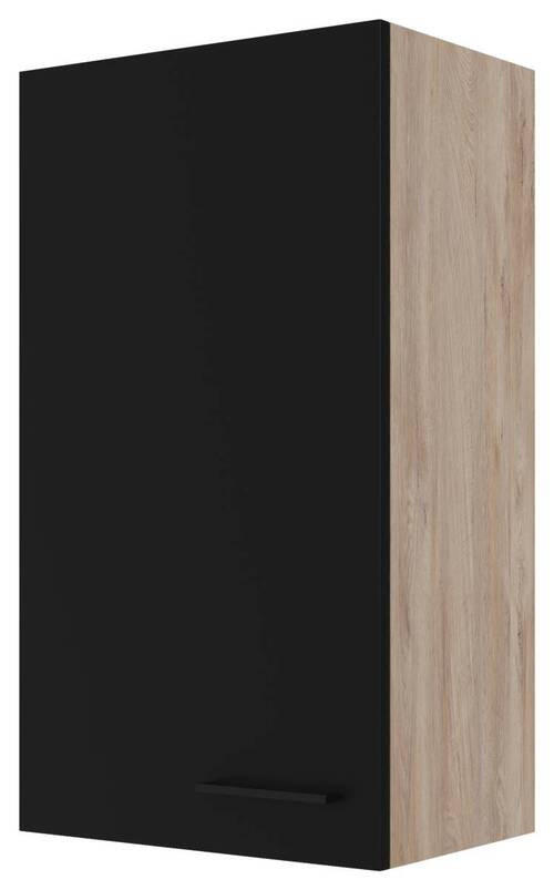 KÜCHENOBERSCHRANK 50/89/32 cm  in Schwarz, Eichefarben  - Eichefarben/Schwarz, KONVENTIONELL, Holzwerkstoff/Metall (50/89/32cm) - FlexWell