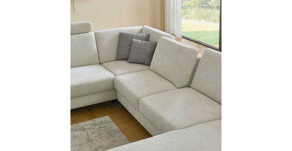 WOHNLANDSCHAFT Dieter Knoll Greige Chenille  - Greige/Schwarz, Design, Textil/Metall (235/349/175cm) - Dieter Knoll